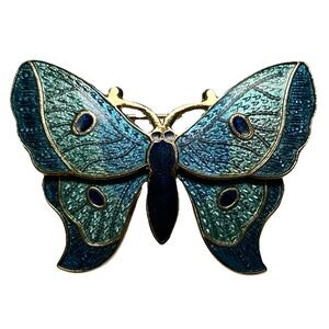 Vintage Cloisonné Butterfly Brooch With A‎ Mystery Mark